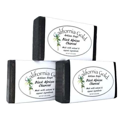 African Black Soap by California Gold Artisan Soaps, 3 -4oz. Bars